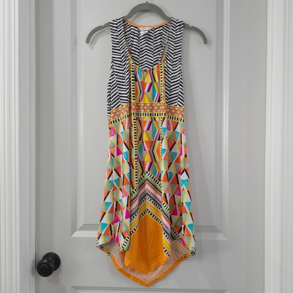TRINA TURK Multicolor Geometric Pattern Sleeveless Dress, Beach Cover Up, Size S - Picture 2 of 16